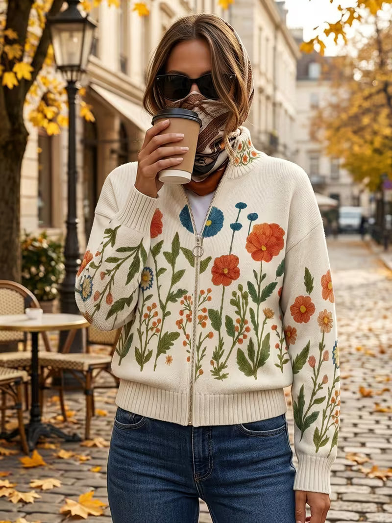Marijke™ | Vest met wilde bloemenweide