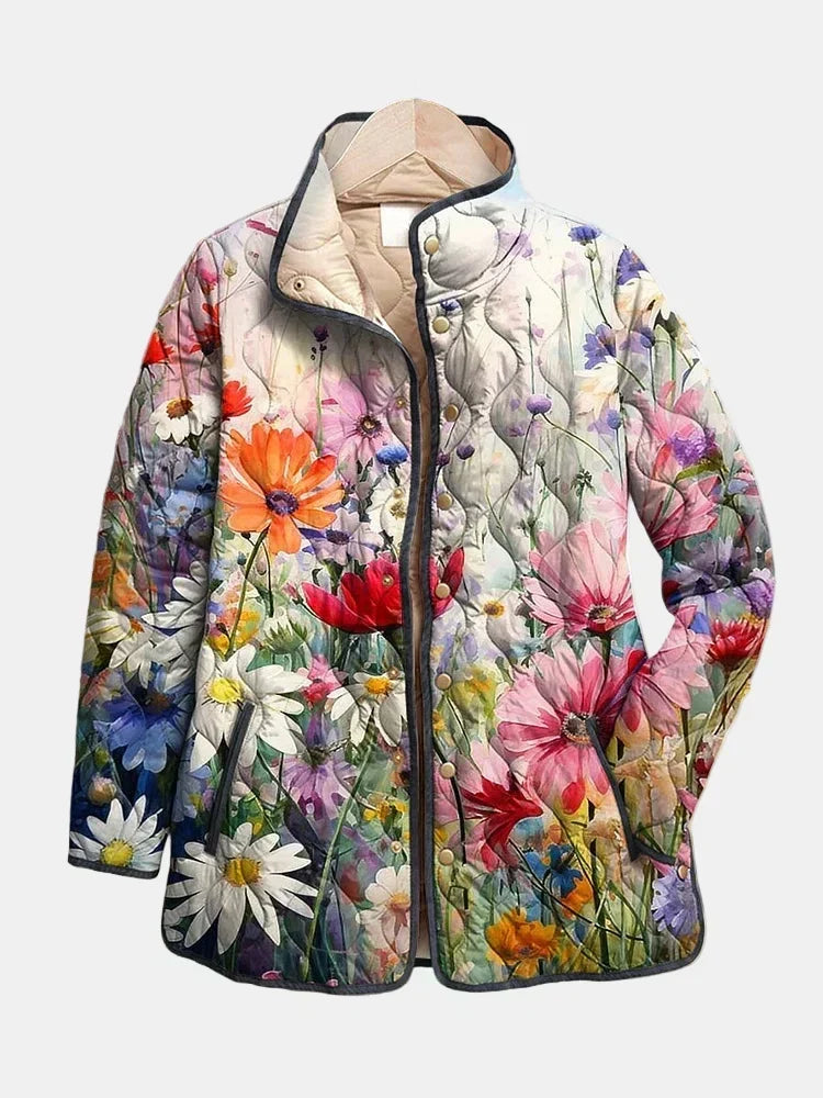 Kaia | Charmante Vintage Bloemenprint Gequilt Jasje