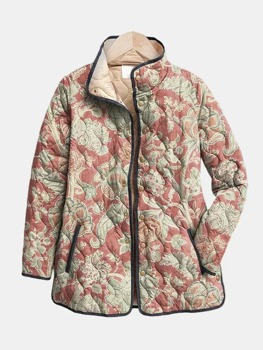 Naya | Vintage Bloemen Casual Gequilt Jasje