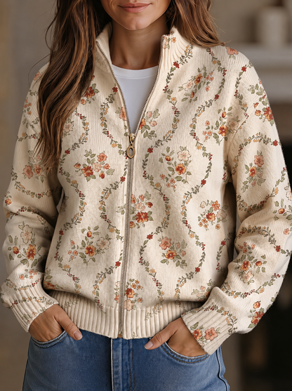 Truus™ | Vest met zachte bloemenranken