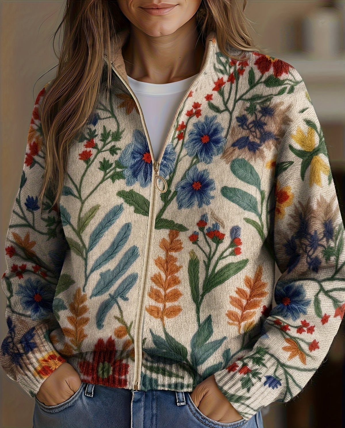Petra™ | Vest met botanische tuinprint