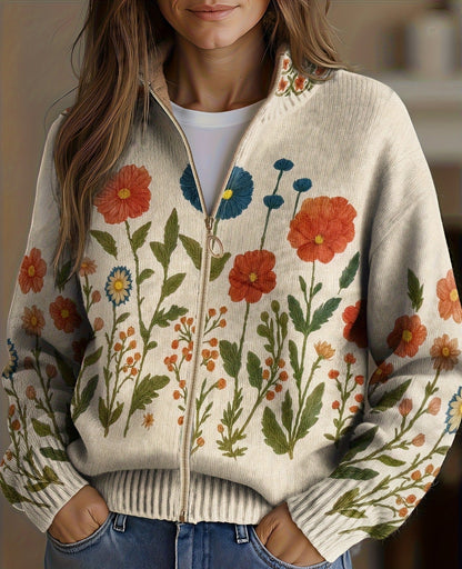 Marijke™ | Vest met wilde bloemenweide
